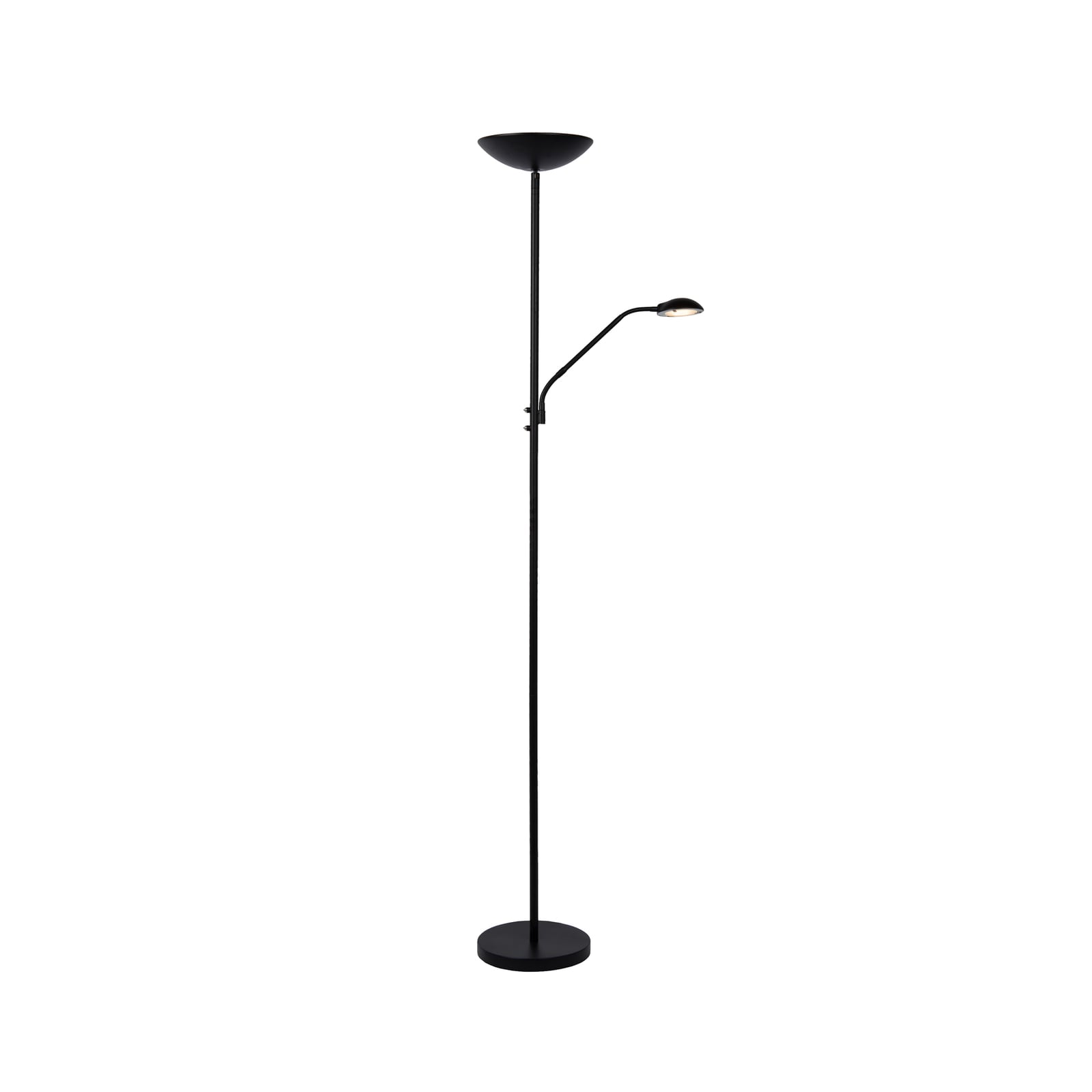 LED gulvlampe Zenith med leselampe dimbar svart bakside