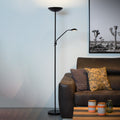LED gulvlampe Zenith med leselampe dimbar svart front