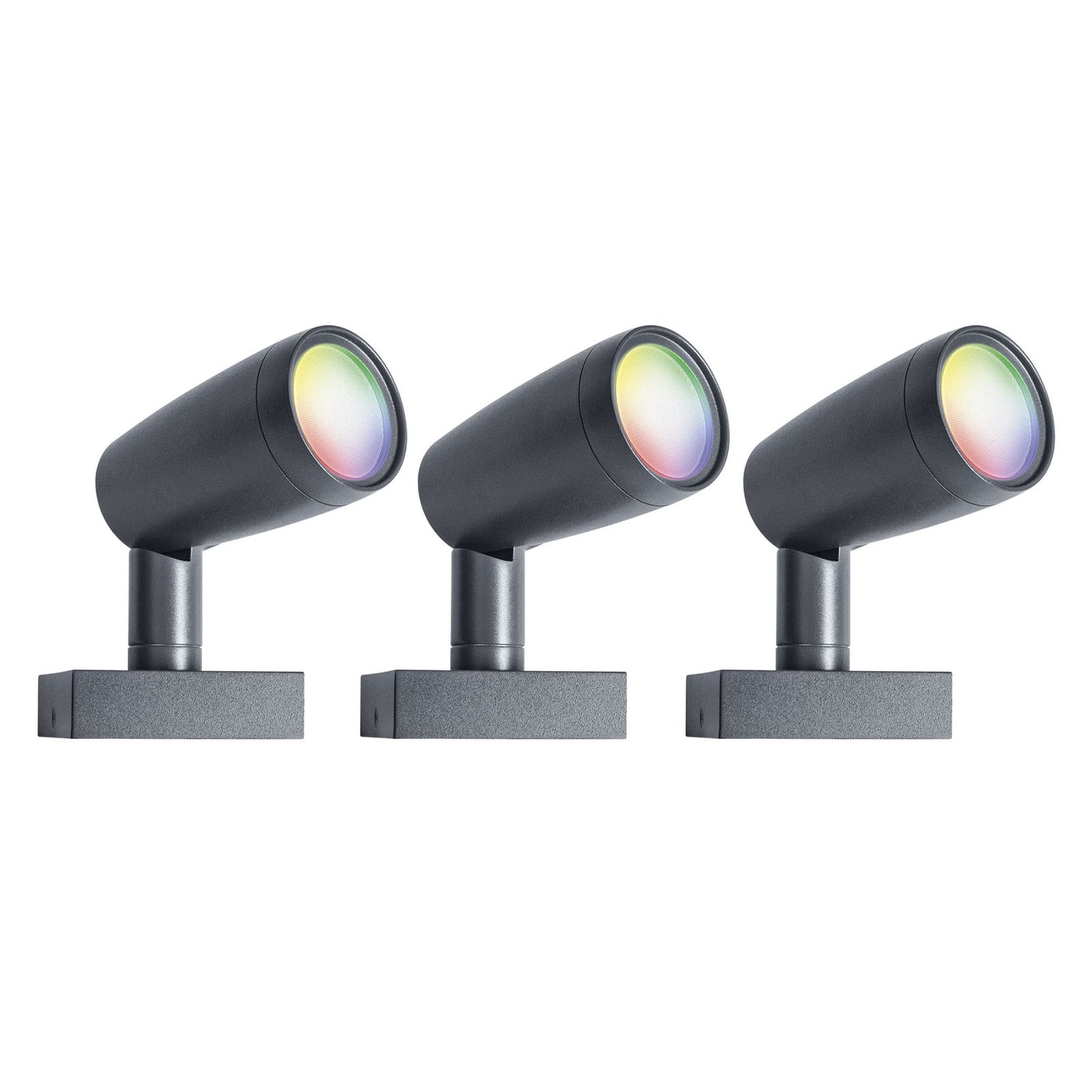 LED hagespot 3-pk WiFi RGB dimbar aluminium IP65 forfra