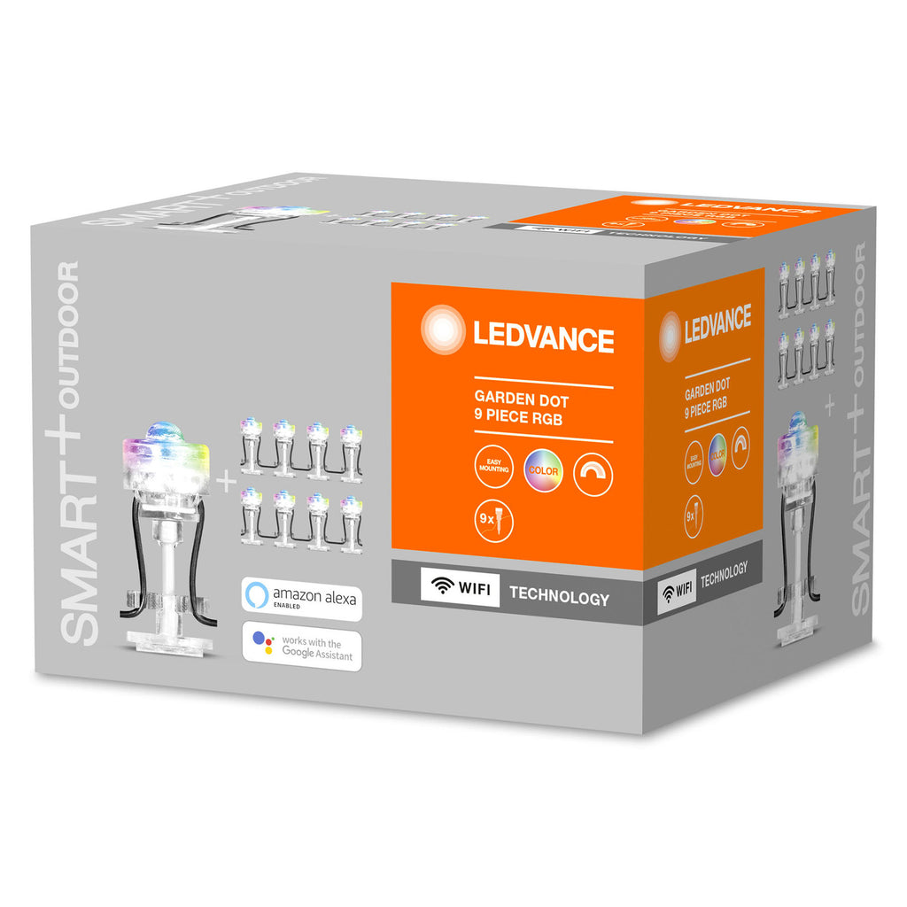 LED hagespot 9er-sett RGB dimbar WiFi IP65 LEDVANCE SMART+ nærbilde av LED