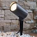 LED hagespot Anton med jordspyd antrasitt aluminium IP65 forfra