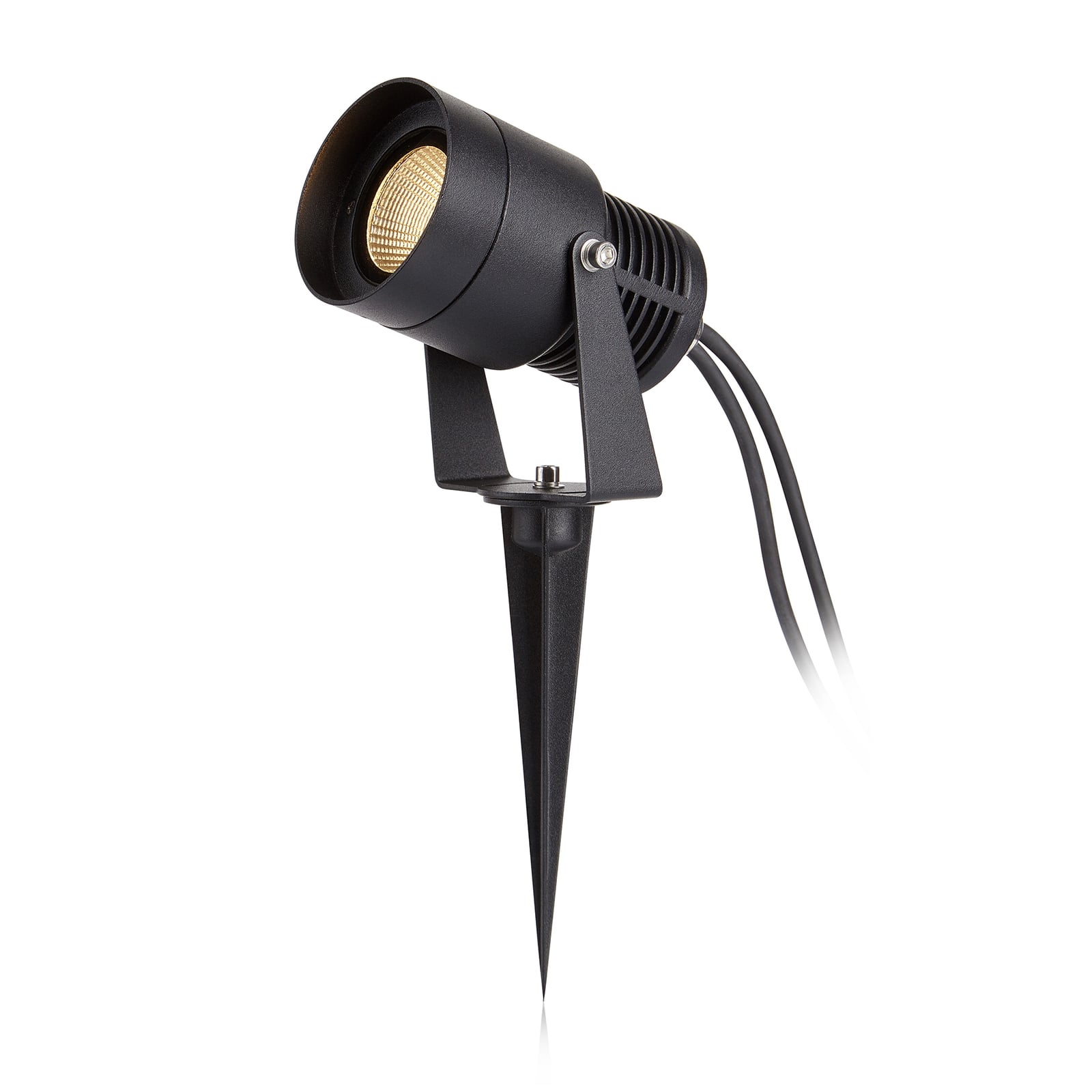 LED hagespot Garden 24 svart 15W dimbar med spyd IP44 foran