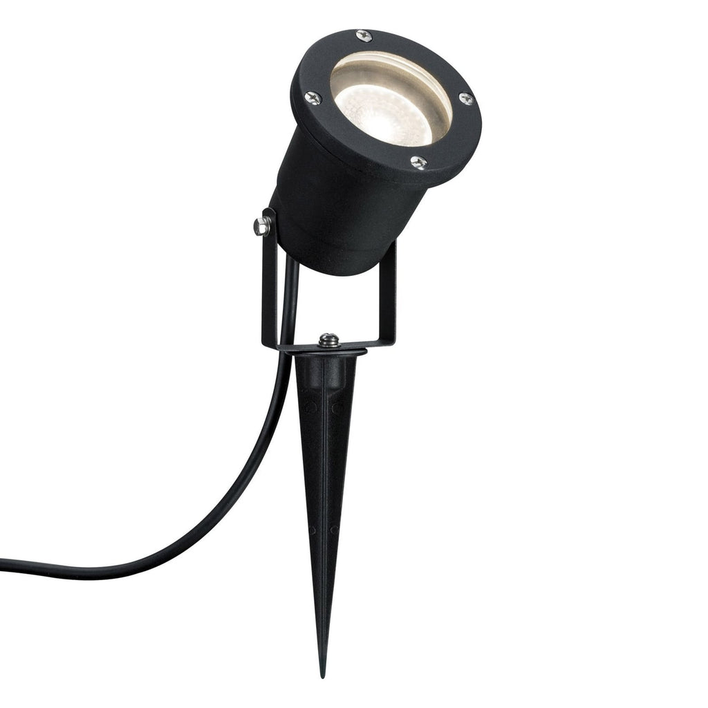 LED hagespot med jordspyd svart GU10 3,5W Paulmann forfra