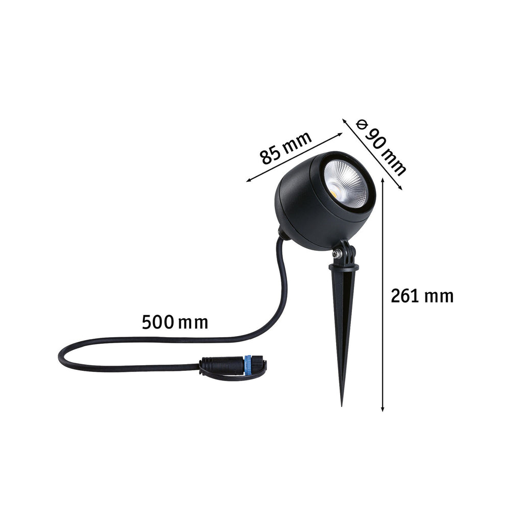 LED hagespot Kikolo dimbar antrasitt 7,2W IP65 montert i hage