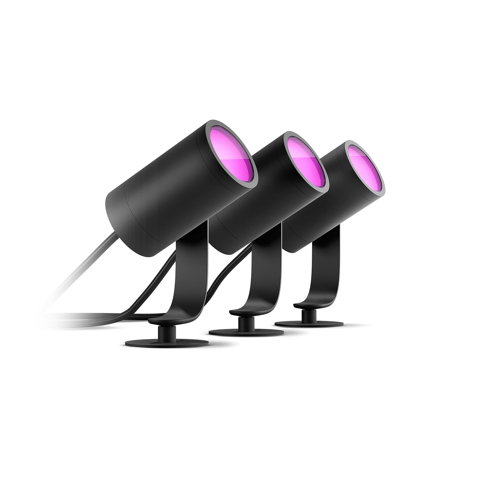 LED hagespot Lily 3-sett med Bridge RGB CCT IP65 Philips Hue detalj