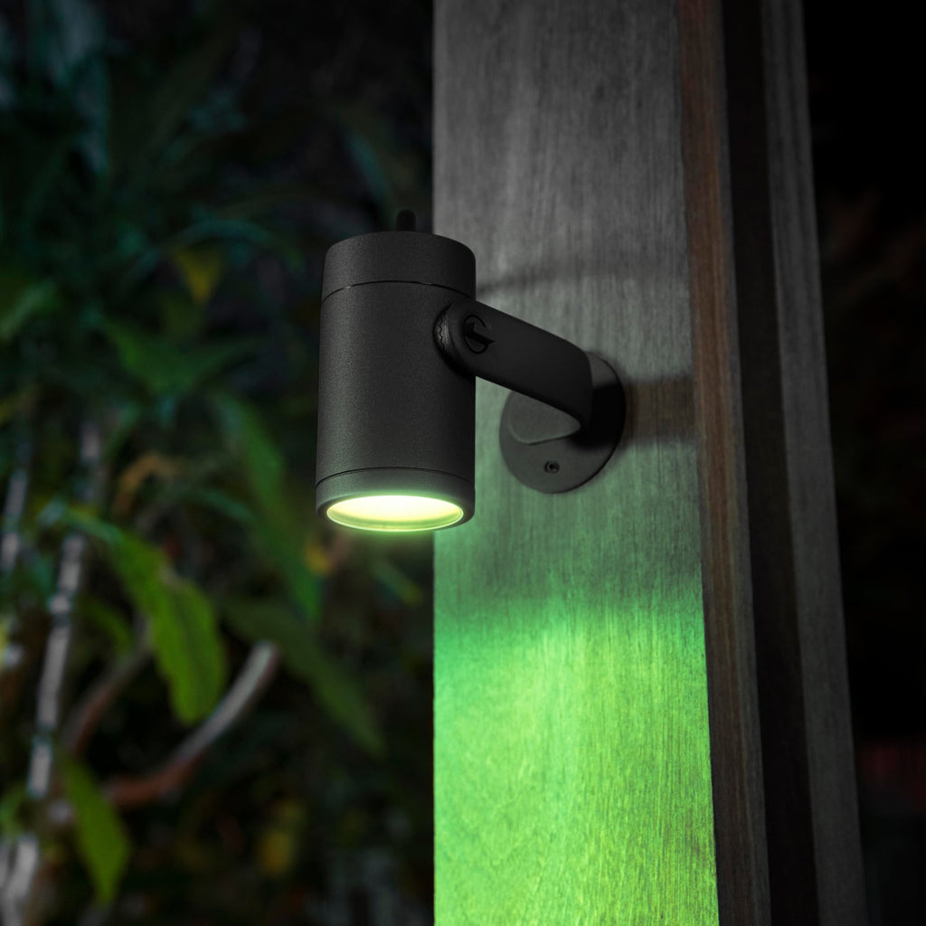 LED hagespot Lily 3-sett med Bridge RGB CCT IP65 Philips Hue med jordspyd
