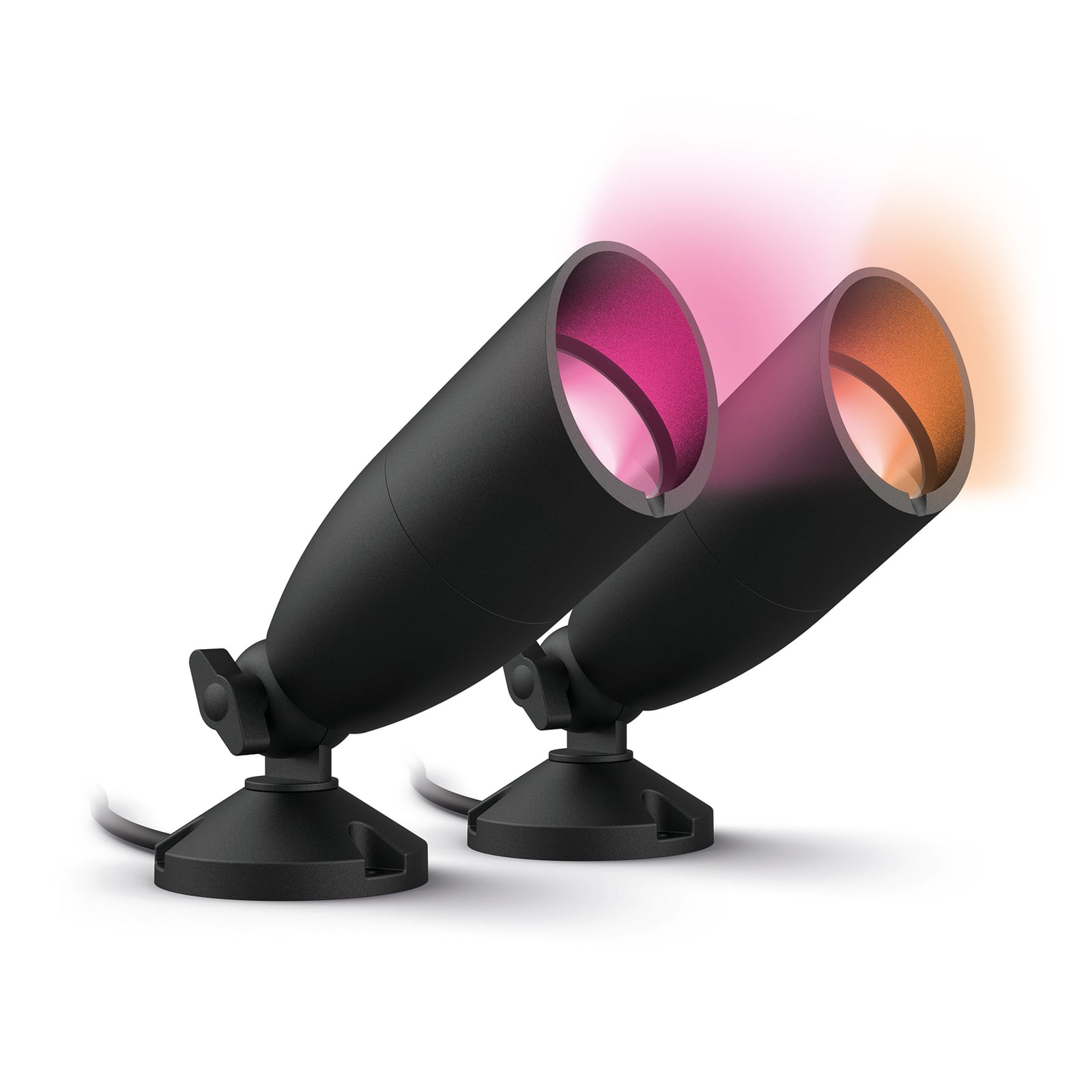 LED hagespot med jordspyd 2-pk dimbar RGB IP65 WiFi - WiZ forfra