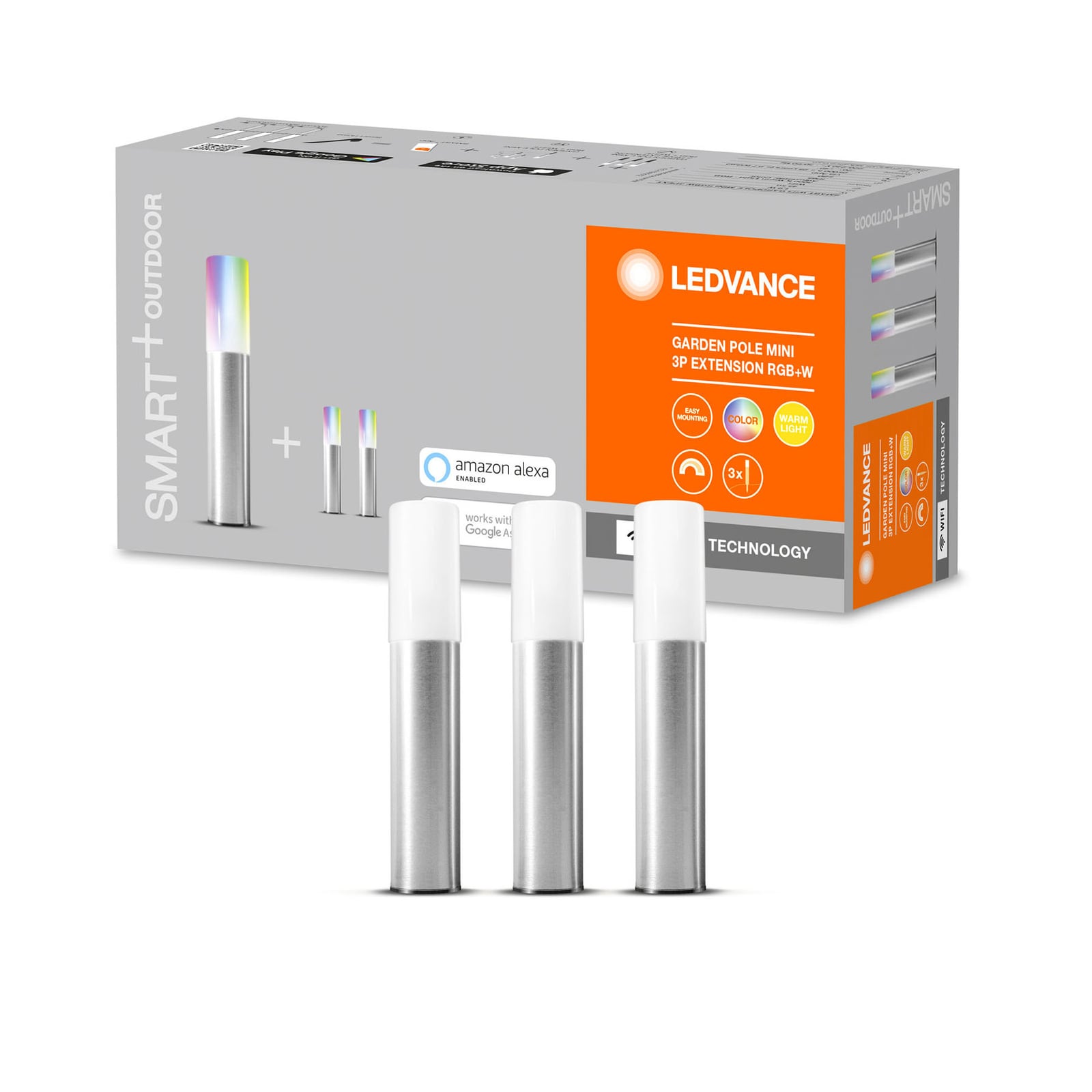 LED hagespot med spyd 3-pk WiFi RGB dimbar IP65 LEDVANCE SMART+ lysfargevalg