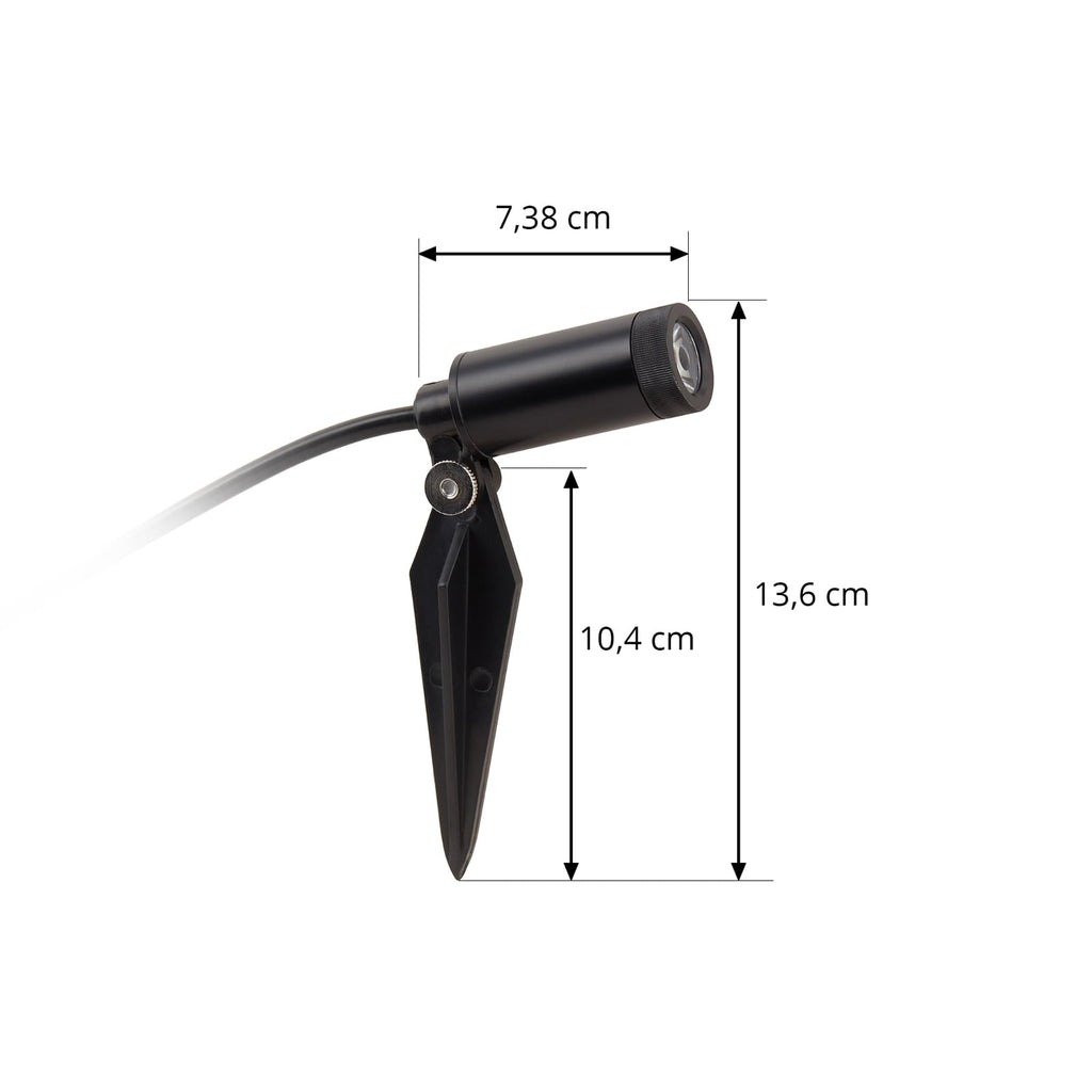LED hagespot med spyd 4-sett svart IP68 2,8W varmhvit - Lindby montert i hage