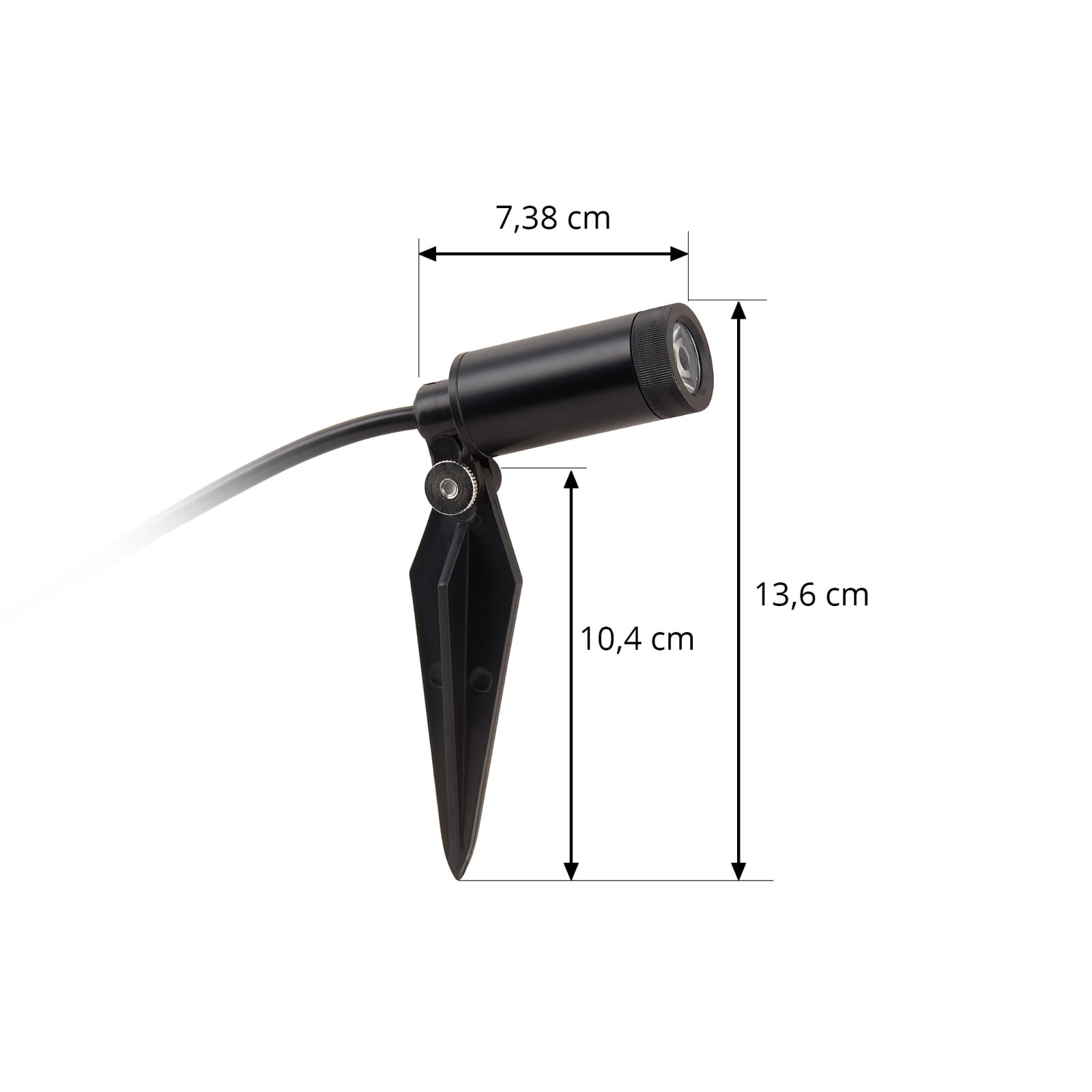 LED hagespot med spyd 4-sett svart IP68 2,8W varmhvit - Lindby montert i hage