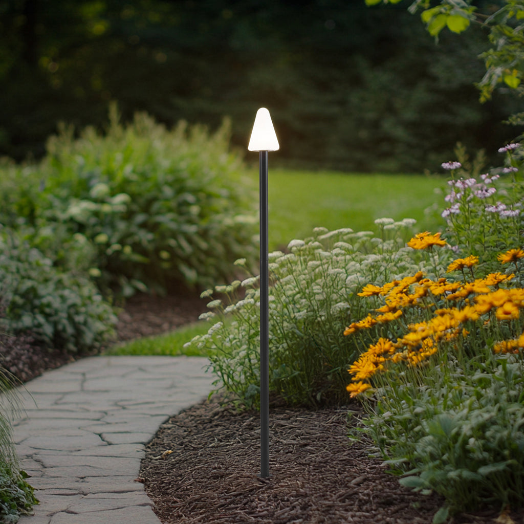 LED hagespot med spyd Selinda svart 100 cm bakside