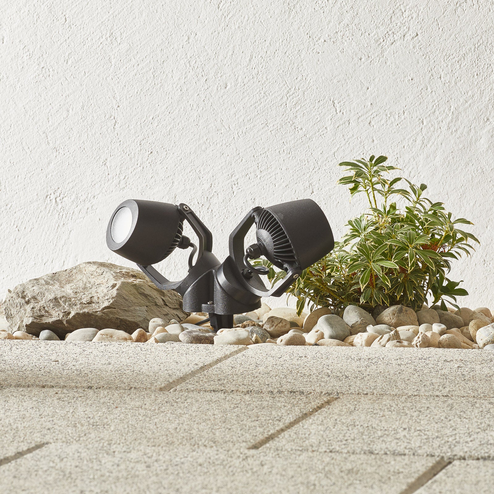 LED hagespot Minitommy 2-lys CCT svart IP66 bakside