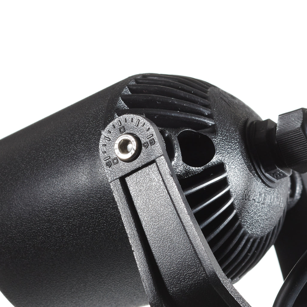 LED hagespot Minitommy 2-lys CCT svart IP66 sideprofil