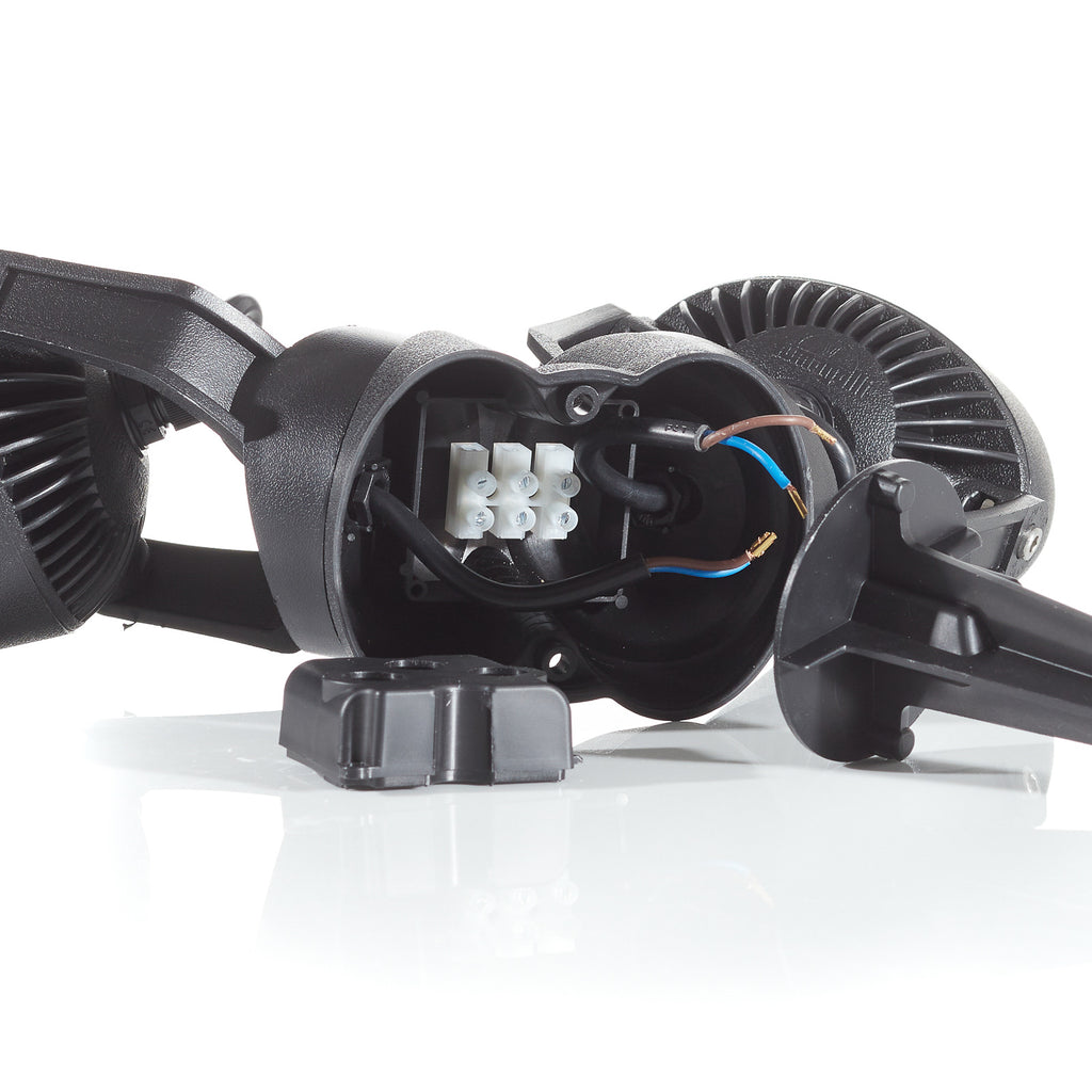 LED hagespot Minitommy 2-lys CCT svart IP66 lysfargevalg bryter