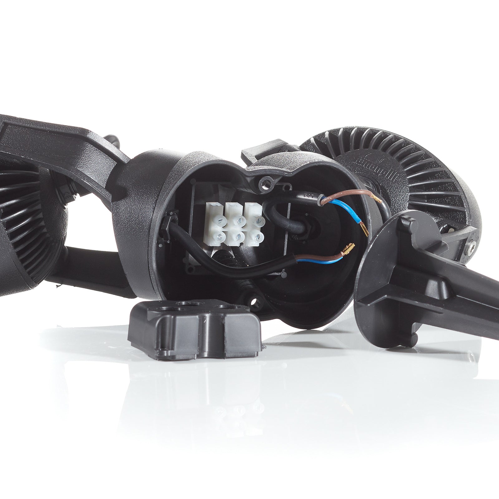 LED hagespot Minitommy 2-lys CCT svart IP66 lysfargevalg bryter
