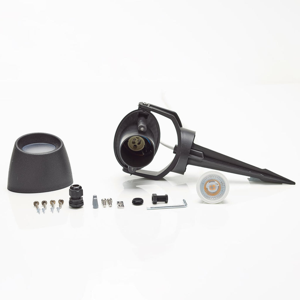Sideprofil av LED hagespot Minitommy-EL CCT svart IP66
