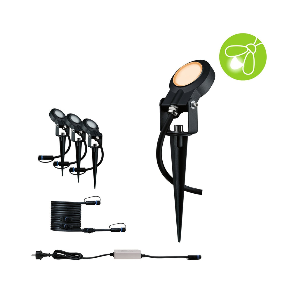 LED hagespot Sting 3-pk basissett 2200K IP67 Paulmann forfra