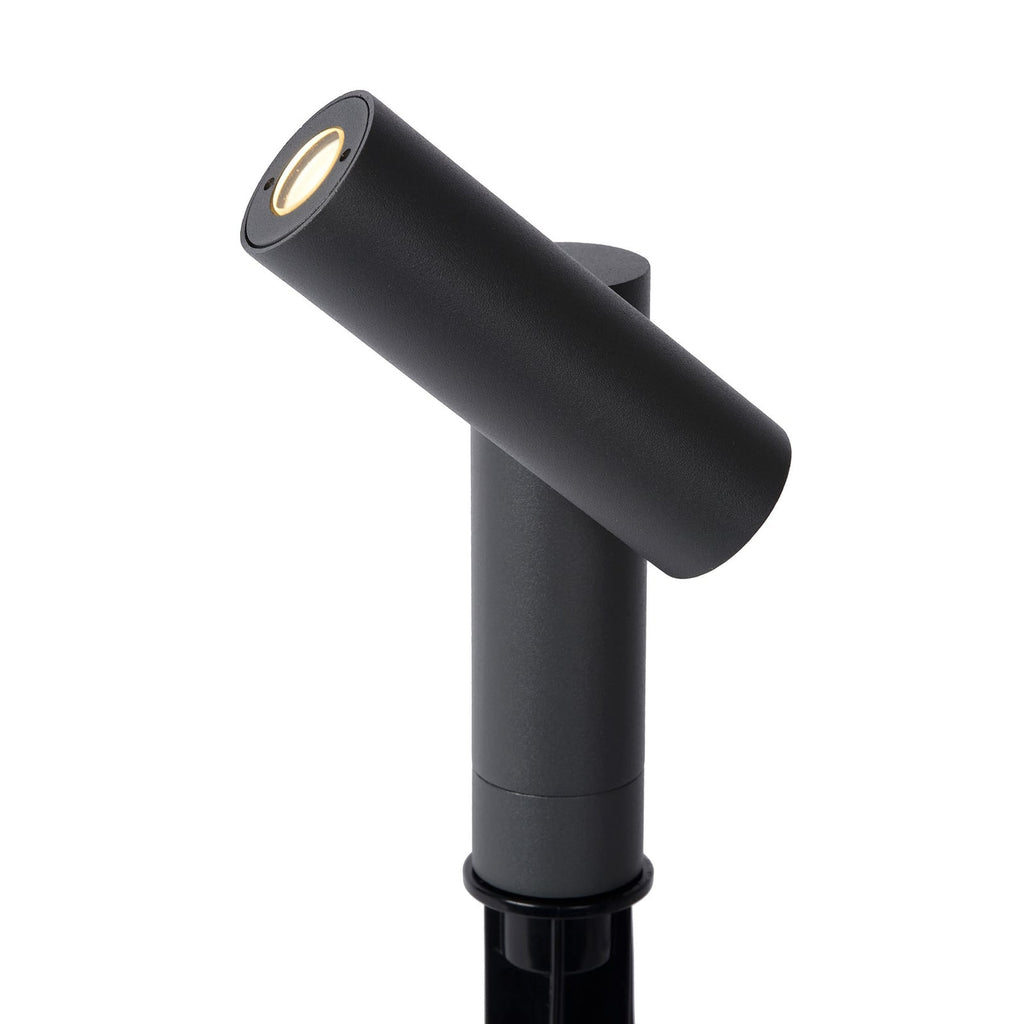 LED hagespot med jordspyd Tatum grafitt aluminium IP65 - nærbilde av spot