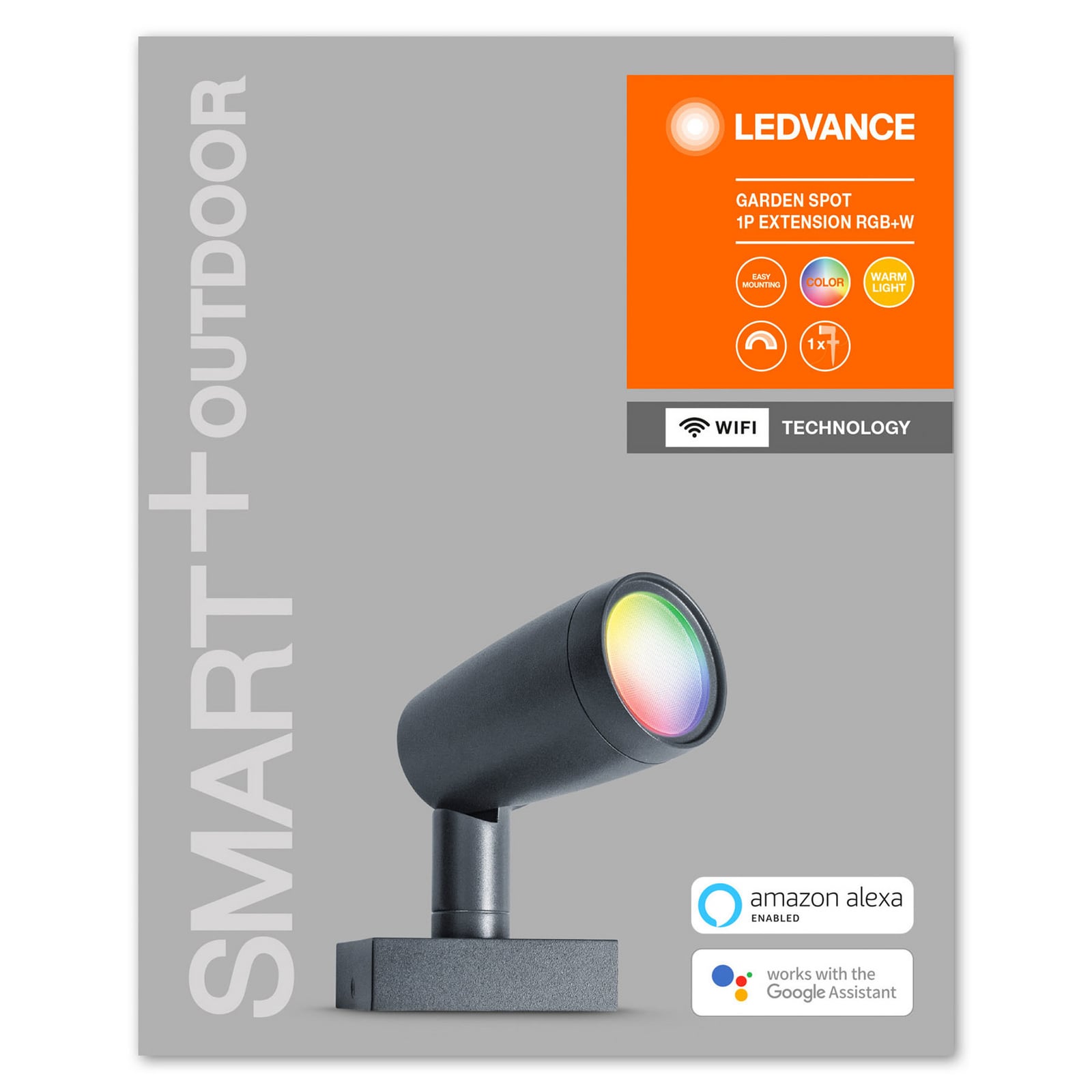 LED hagespot utvidelse WiFi RGBW dimbar IP65 LEDVANCE SMART+ spyd