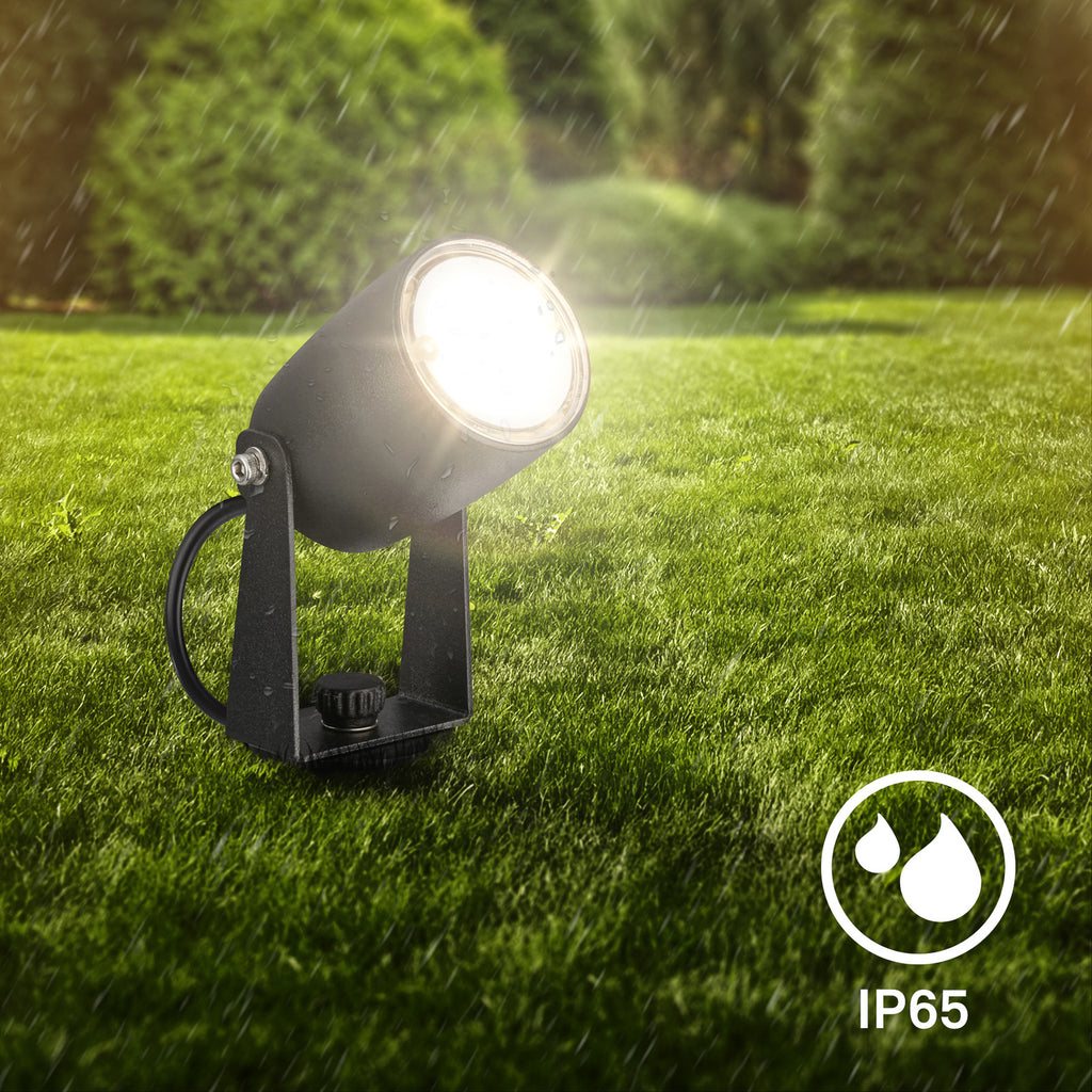 LED hagespyd 3-pk startsett svart 12V kabeltilkobling