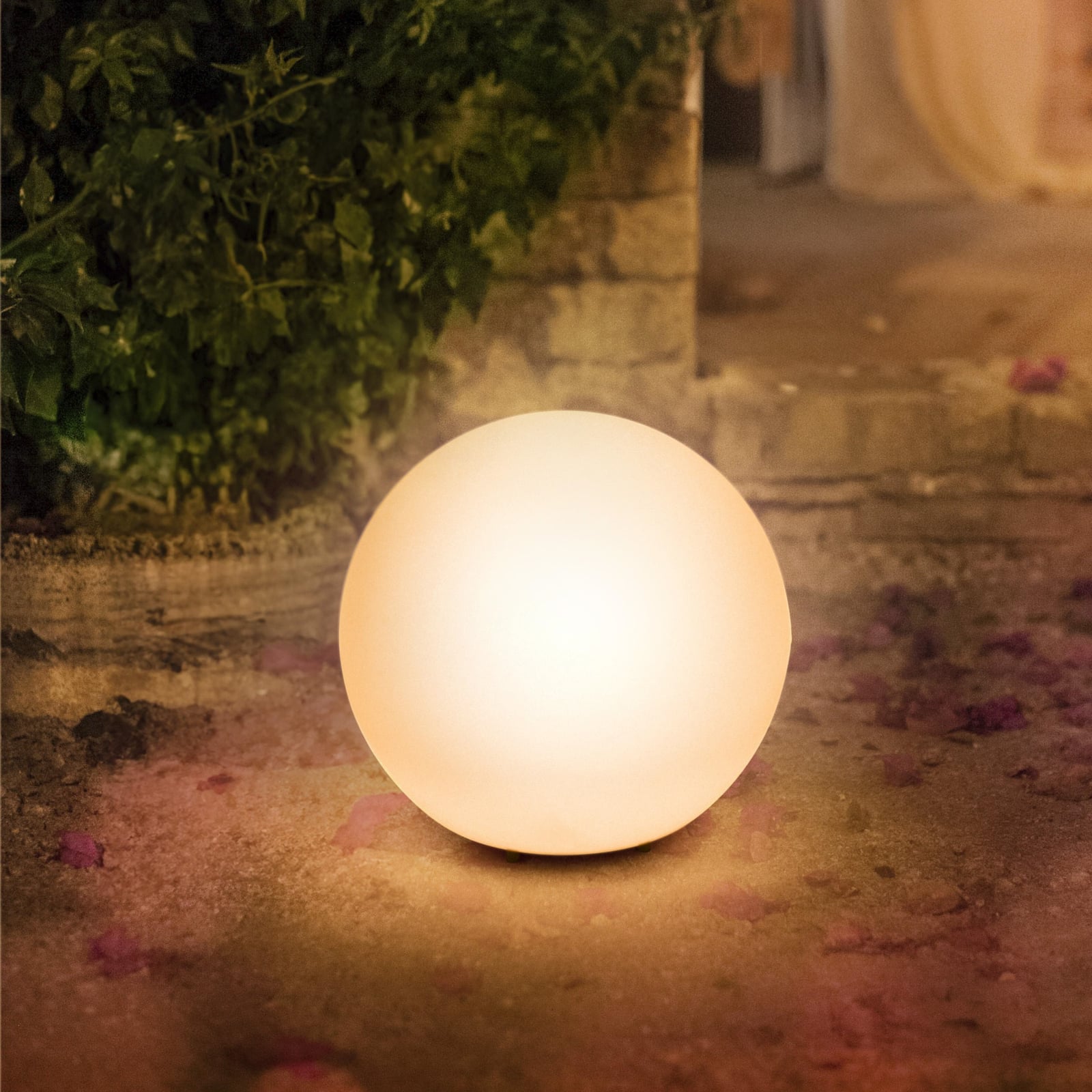 LED hagespyd-lampe Endura Hybrid Ball kule hvit Ø25 cm detalj
