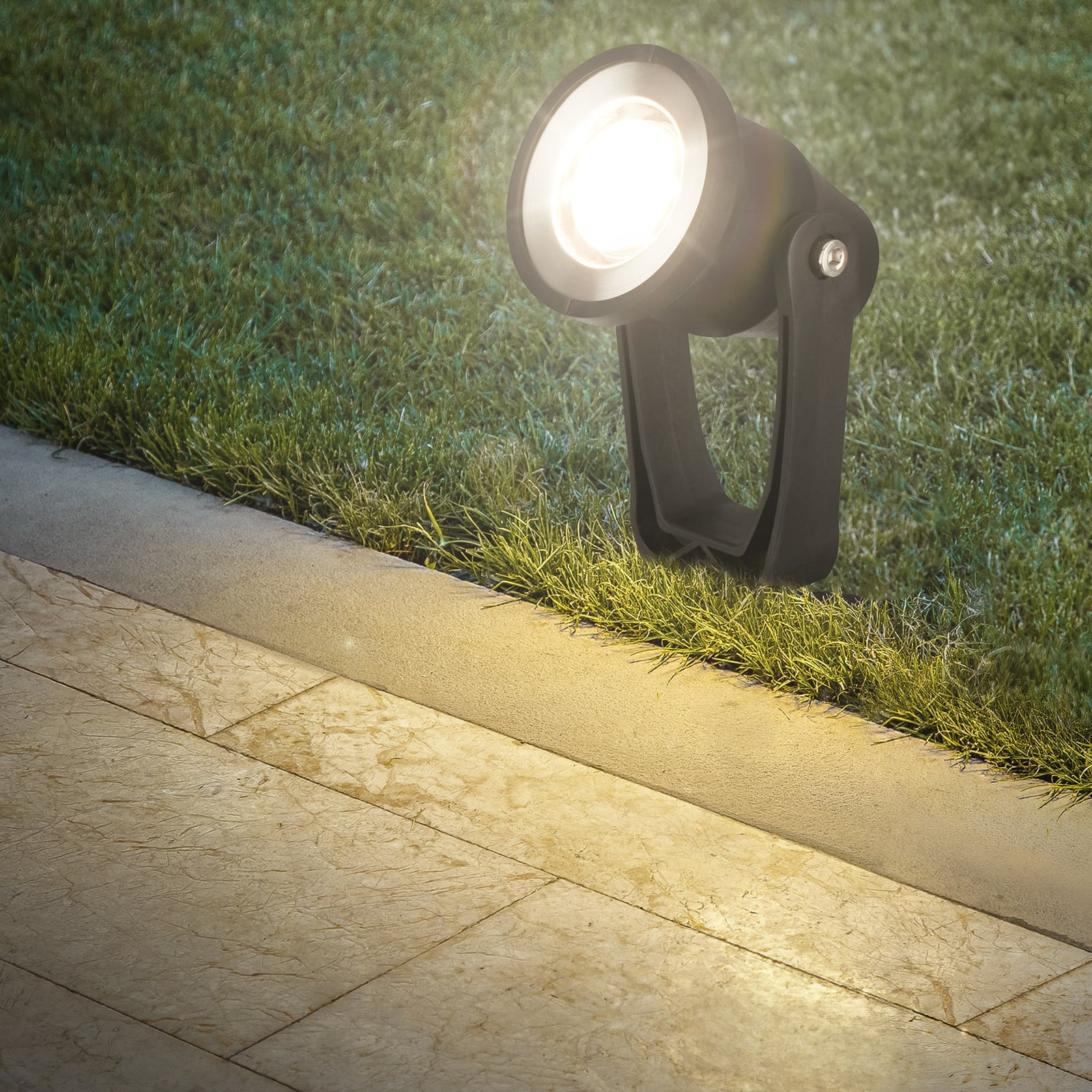 Detalj av LED hagespyd-spot 3-pk svart 12V IP65 Ø5 cm 3W