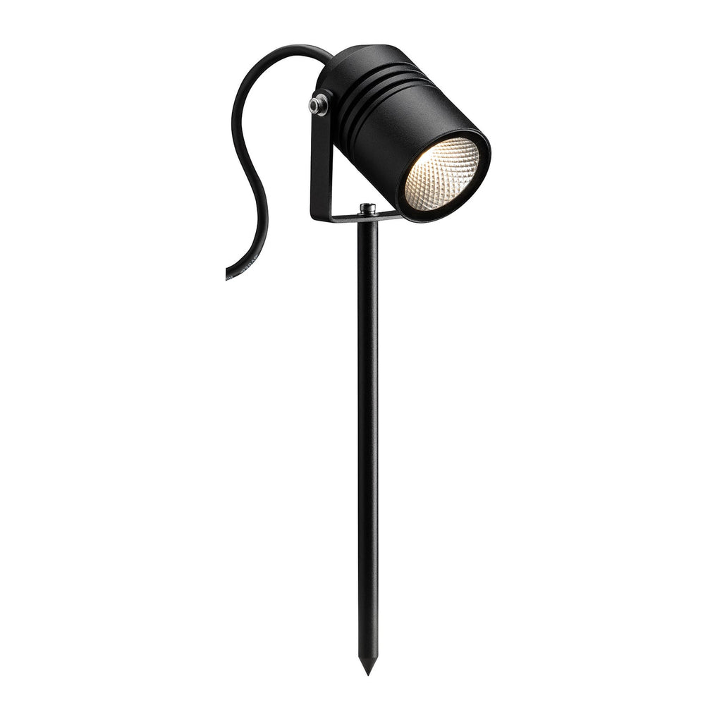 LED hagespyd-spot 5018 svart 6W varmhvit IP65 montert i hage