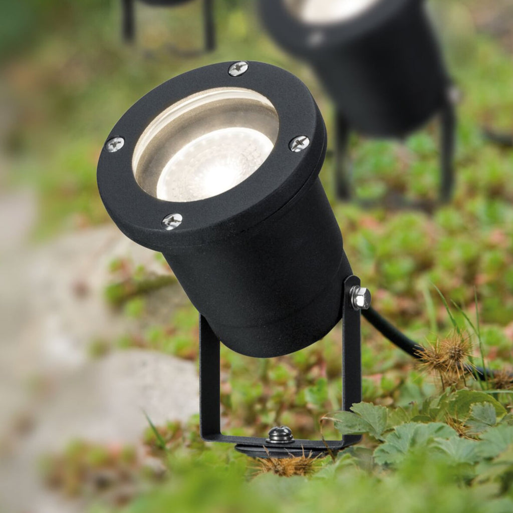 LED hagespyd-spot 6-pk svart aluminium GU10 IP44 Paulmann forfra