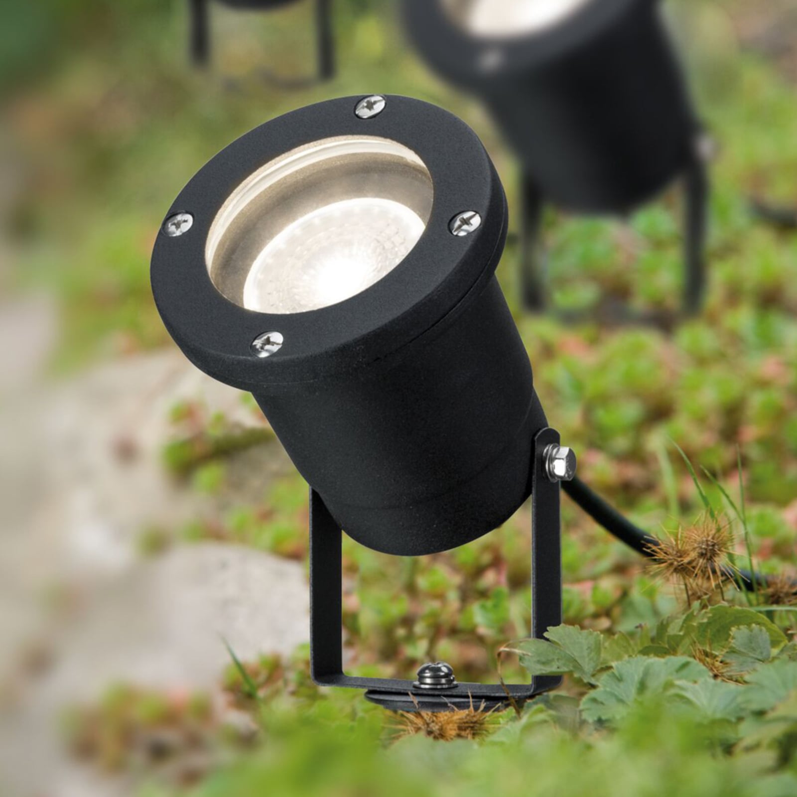 LED hagespyd-spot 6-pk svart aluminium GU10 IP44 Paulmann forfra