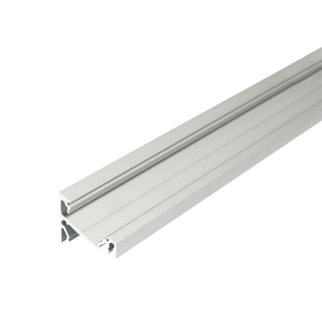 LED hjørneprofil påbygg aluminium 200 cm - BRUMBERG forfra