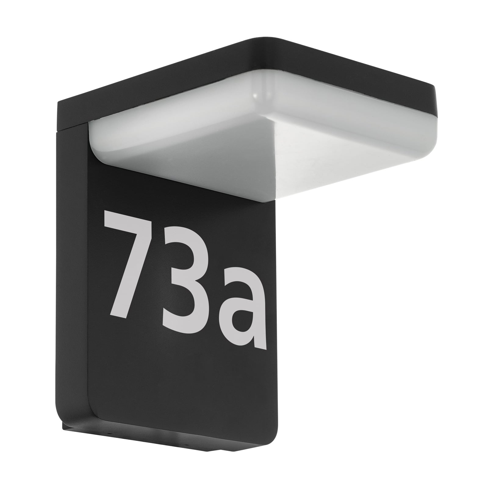 LED husnummerbelysning Amarosi aluminium svart IP44 EGLO forfra