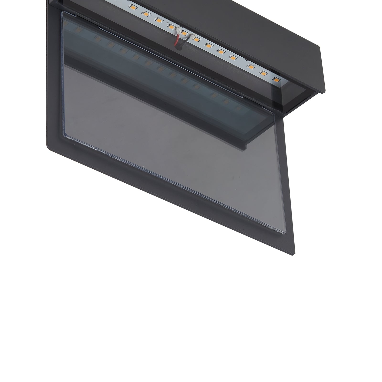 LED husnummerbelysning Antal antrasitt aluminium IP44 med klebebokstaver