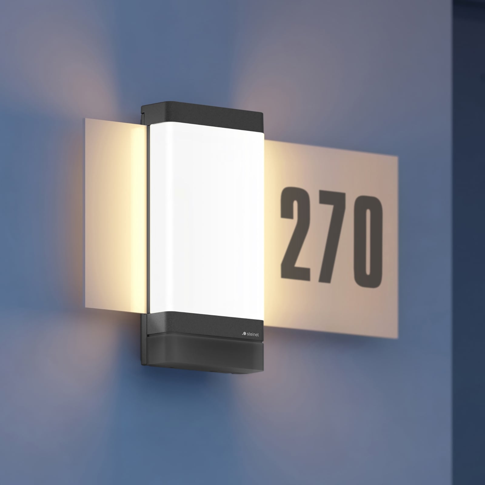 LED husnummerbelysning L 270 Digi SC med sensor IP44 foran