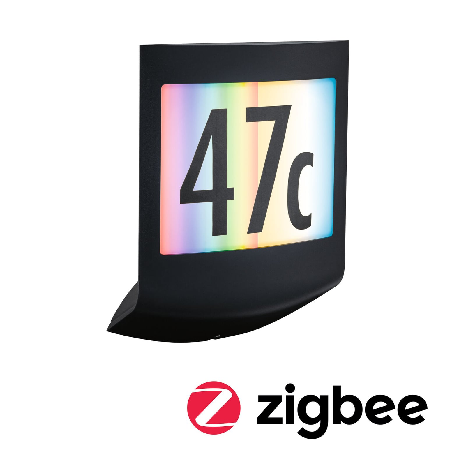 LED husnummerbelysning Padea Zigbee RGBW dimbar IP44 forfra