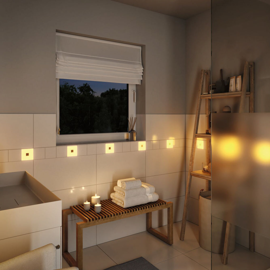 ZigBee-kontroller inkludert med LED innbyggingsfliser LumiTiles Square RGBW 10x10 cm IP44 2-pk