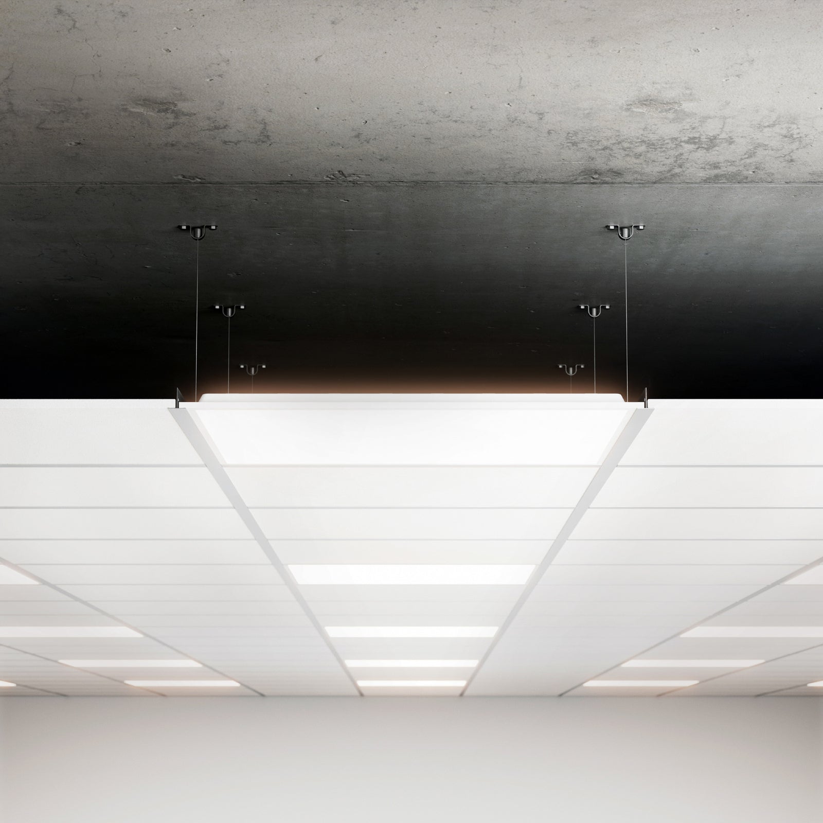 LED-innbyggingspanel 62x62 cm 36W 4000K dimbar detalj
