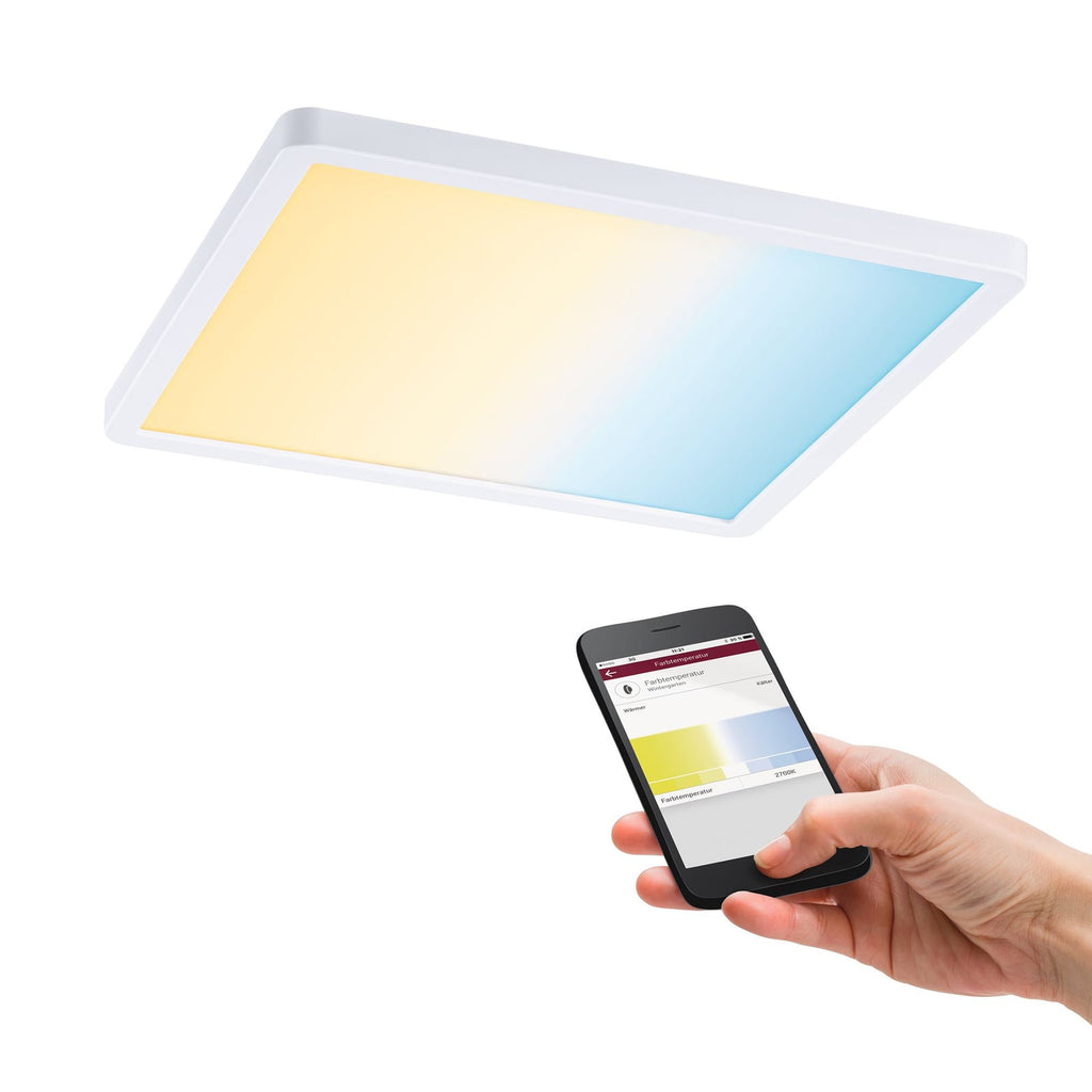 LED innbyggingspanel Areo kvadratisk ZigBee CCT 23 cm IP44 dimbar - Paulmann