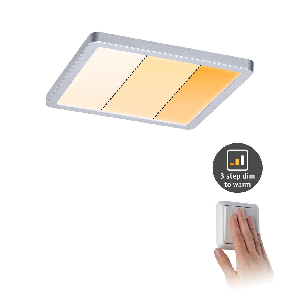 LED innbyggingspanel Areo firkantet dim-to-warm 17,5 cm IP44 Paulmann forfra