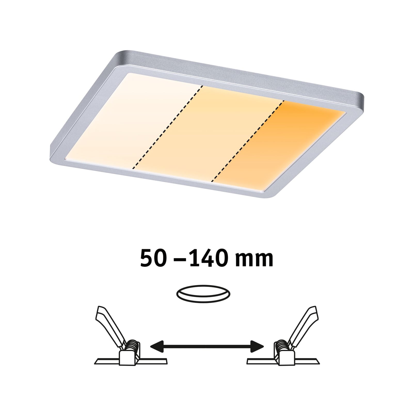 LED innbyggingspanel Areo firkantet dim-to-warm 17,5 cm IP44 Paulmann detalj