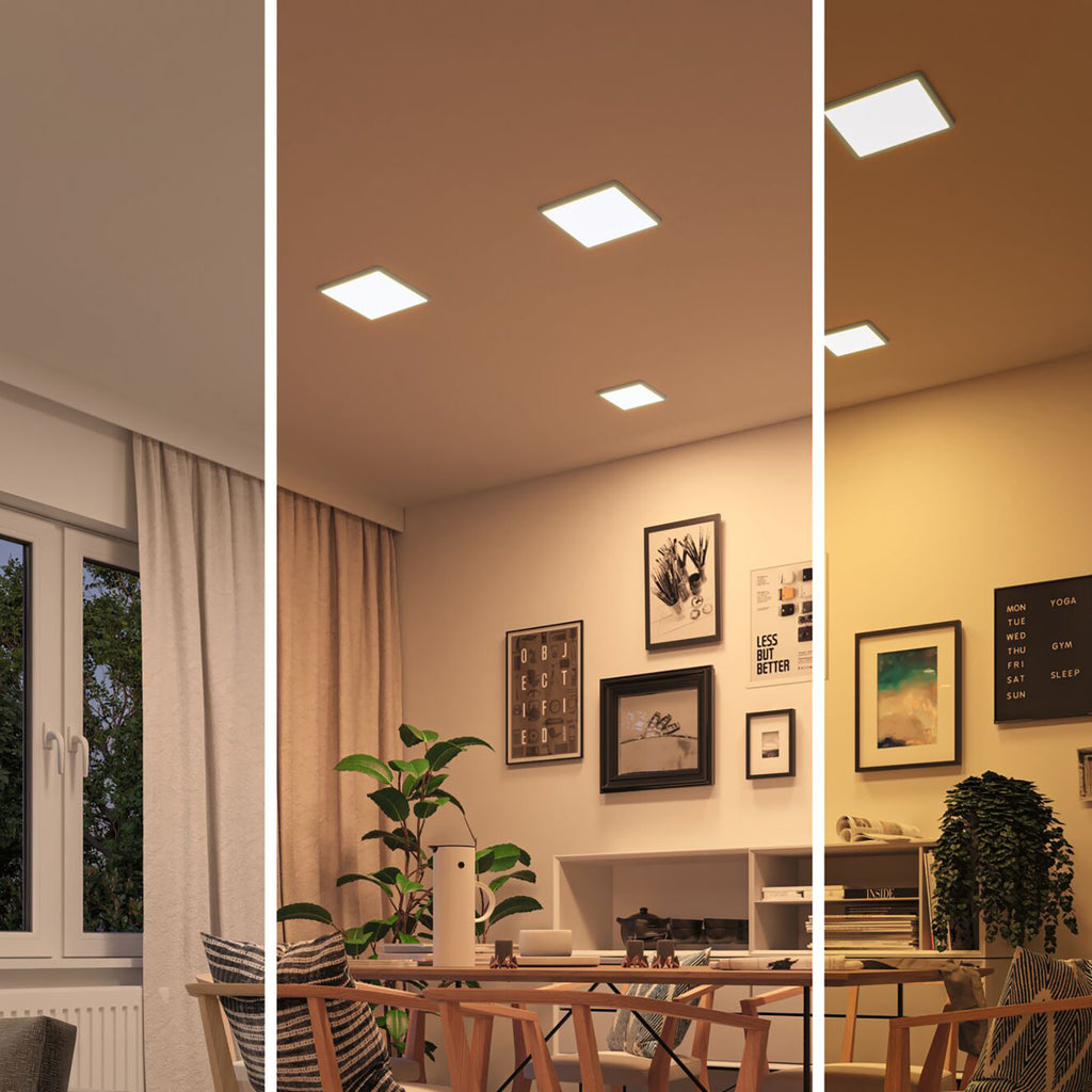 LED innbyggingspanel Areo firkantet dim-to-warm 17,5 cm IP44 Paulmann installasjonsdetalj