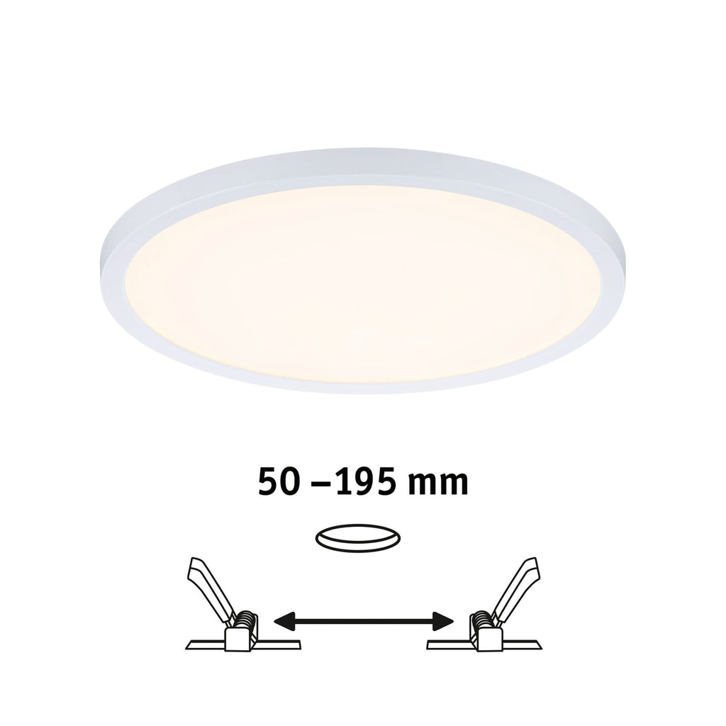 LED innbyggingspanel Areo dim-to-warm rund hvit Ø23 cm IP44 lysmodus 2000K