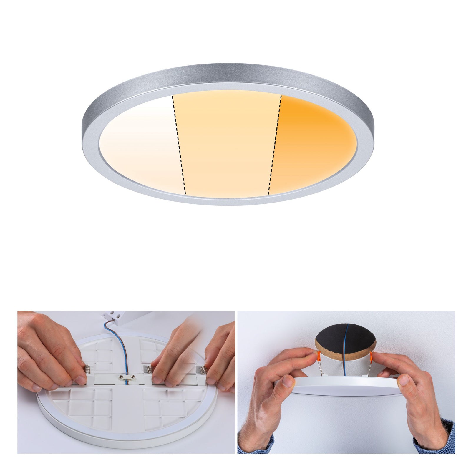 LED innbyggingspanel Areo dimbar krom Ø17,5 cm sideprofil