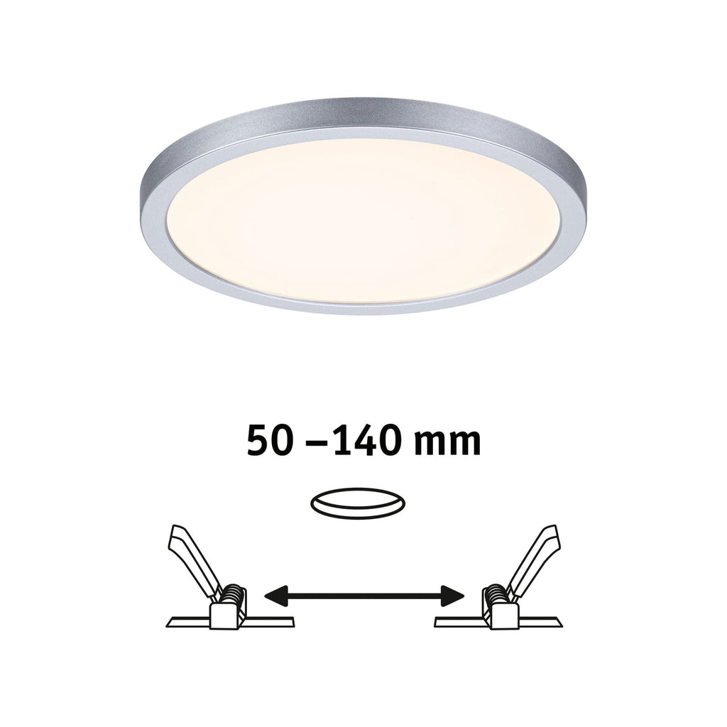 LED innbyggingspanel Areo dimbar krom Ø17,5 cm brukt i baderom
