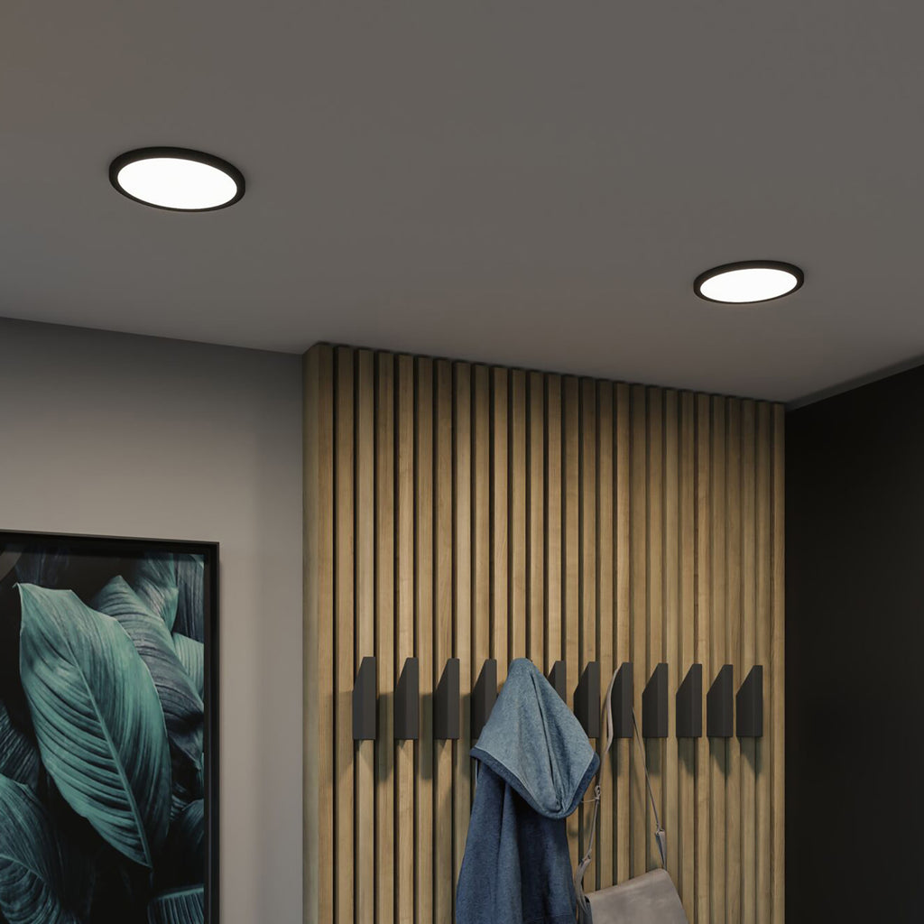 LED innbyggingspanel Areo dimbar svart installasjonsdetaljer