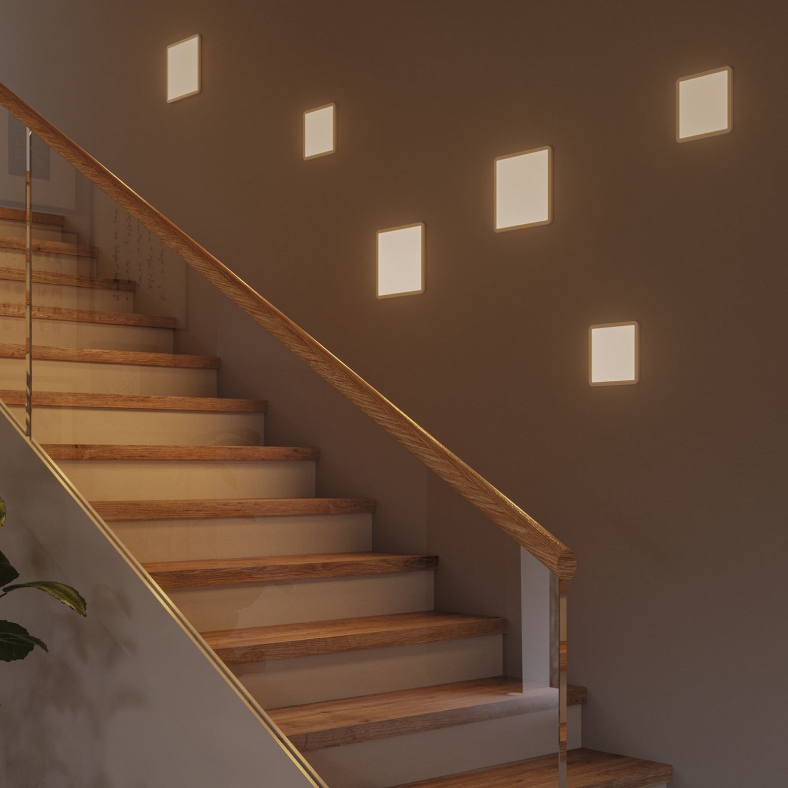 LED innbyggingspanel Areo firkantet dimbar hvit 17,5 cm IP44 sideprofil