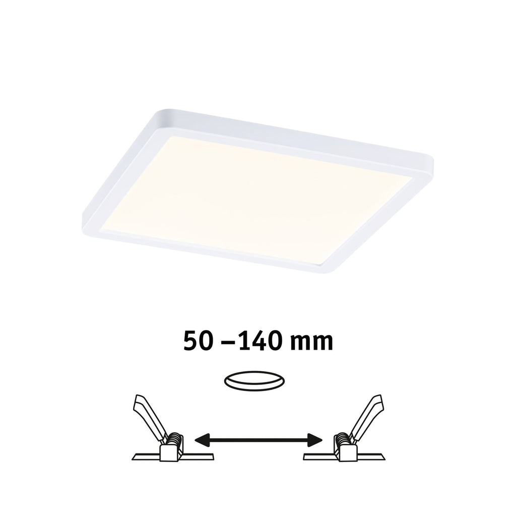 LED innbyggingspanel Areo firkantet dimbar hvit 17,5 cm IP44 komplett sett