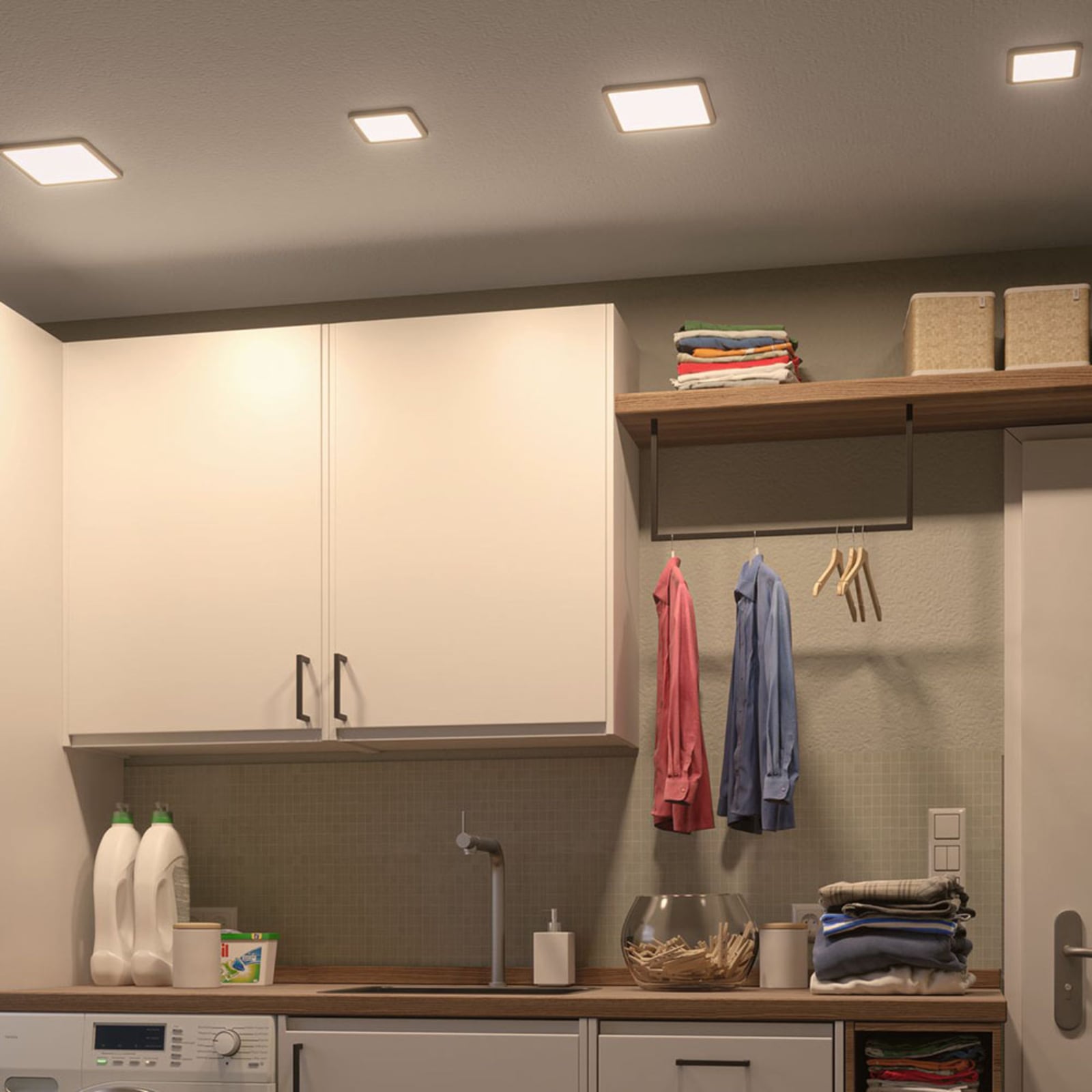 LED innbyggingspanel Areo kvadratisk 17,5 cm detalj