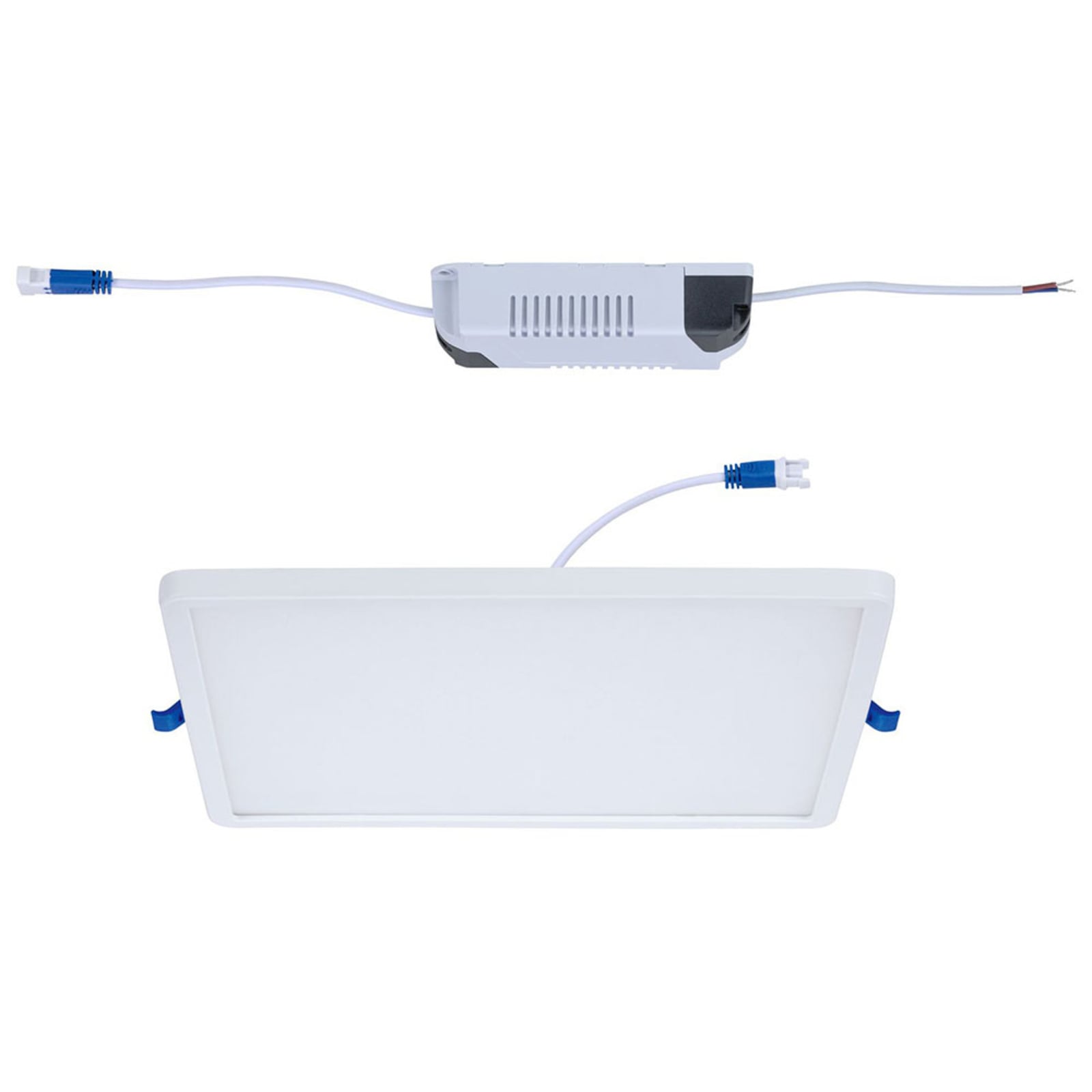 LED innbyggingspanel Areo kvadratisk 17,5 cm montert i tak