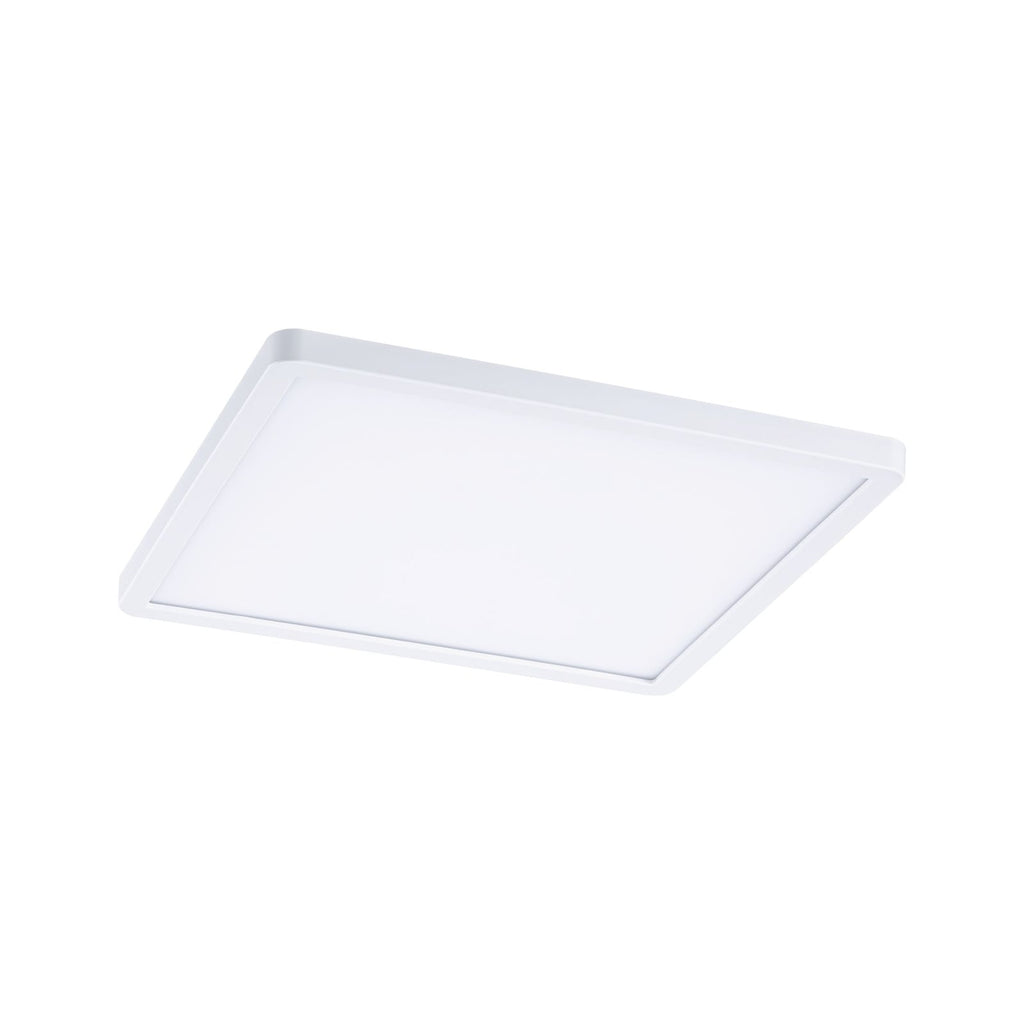 Montert LED innbyggingspanel Areo kvadratisk dimbar hvit IP44 23 cm i tak