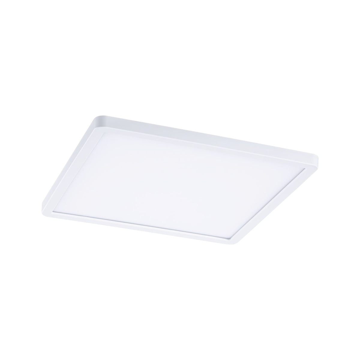 Montert LED innbyggingspanel Areo kvadratisk dimbar hvit IP44 23 cm i tak